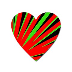 Rays Light Chevron Red Green Black Heart Magnet by Mariart