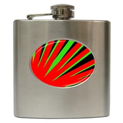 Rays Light Chevron Red Green Black Hip Flask (6 Oz) by Mariart