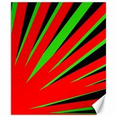 Rays Light Chevron Red Green Black Canvas 8  X 10  by Mariart