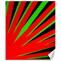 Rays Light Chevron Red Green Black Canvas 20  X 24  