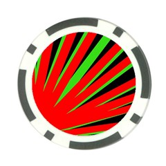 Rays Light Chevron Red Green Black Poker Chip Card Guard by Mariart