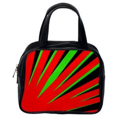 Rays Light Chevron Red Green Black Classic Handbags (one Side) by Mariart