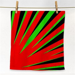 Rays Light Chevron Red Green Black Face Towel by Mariart