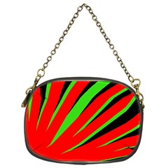 Rays Light Chevron Red Green Black Chain Purses (one Side)  by Mariart