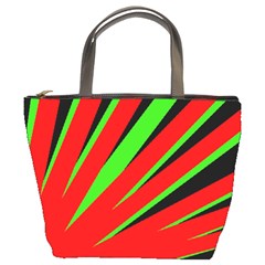 Rays Light Chevron Red Green Black Bucket Bags by Mariart