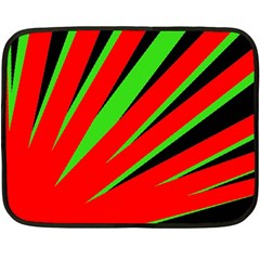 Rays Light Chevron Red Green Black Fleece Blanket (mini) by Mariart