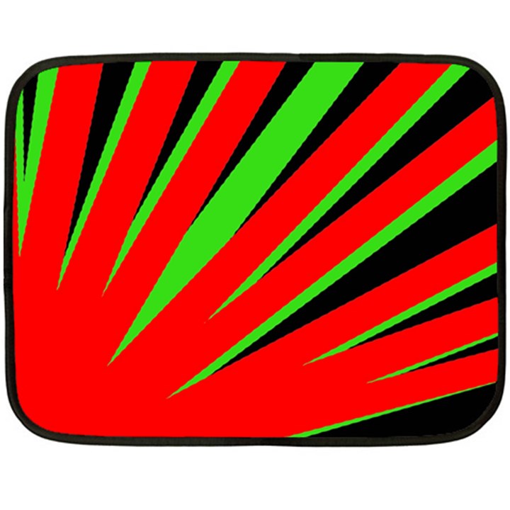 Rays Light Chevron Red Green Black Double Sided Fleece Blanket (Mini) 