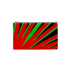 Rays Light Chevron Red Green Black Cosmetic Bag (small)  by Mariart