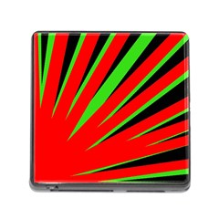 Rays Light Chevron Red Green Black Memory Card Reader (square) by Mariart