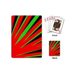 Rays Light Chevron Red Green Black Playing Cards (mini)  by Mariart