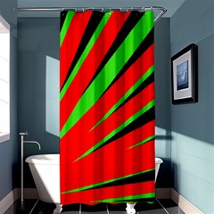 Rays Light Chevron Red Green Black Shower Curtain 36  X 72  (stall)  by Mariart