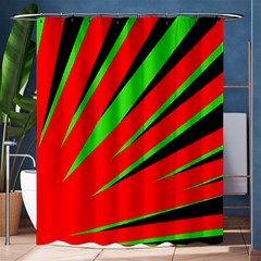 Rays Light Chevron Red Green Black Shower Curtain 60  X 72  (medium)  by Mariart