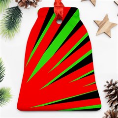 Rays Light Chevron Red Green Black Ornament (bell) by Mariart