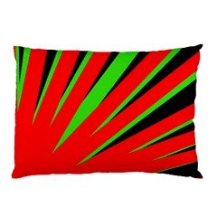 Rays Light Chevron Red Green Black Pillow Case (two Sides) by Mariart