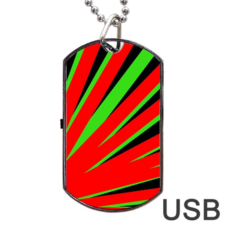 Rays Light Chevron Red Green Black Dog Tag USB Flash (One Side)