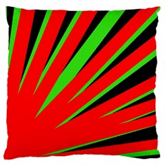 Rays Light Chevron Red Green Black Large Cushion Case (one Side) by Mariart