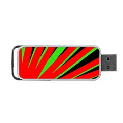 Rays Light Chevron Red Green Black Portable Usb Flash (two Sides) by Mariart