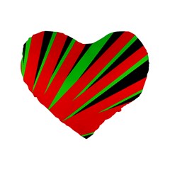 Rays Light Chevron Red Green Black Standard 16  Premium Heart Shape Cushions by Mariart