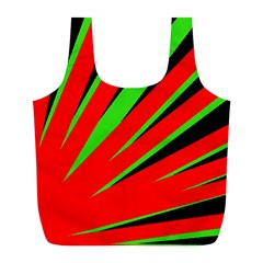 Rays Light Chevron Red Green Black Full Print Recycle Bags (l)  by Mariart