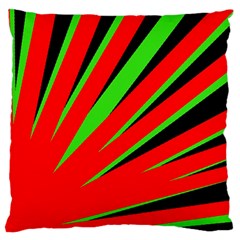 Rays Light Chevron Red Green Black Standard Flano Cushion Case (two Sides) by Mariart