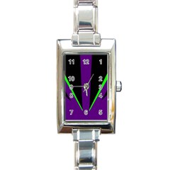 Rays Light Chevron Purple Green Black Line Rectangle Italian Charm Watch