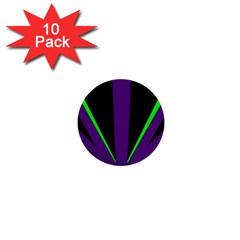 Rays Light Chevron Purple Green Black Line 1  Mini Buttons (10 Pack) 