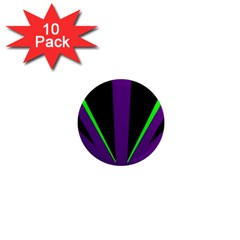 Rays Light Chevron Purple Green Black Line 1  Mini Magnet (10 Pack)  by Mariart