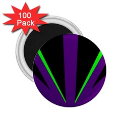 Rays Light Chevron Purple Green Black Line 2 25  Magnets (100 Pack)  by Mariart