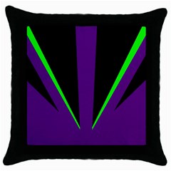 Rays Light Chevron Purple Green Black Line Throw Pillow Case (black) by Mariart