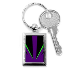 Rays Light Chevron Purple Green Black Line Key Chains (rectangle)  by Mariart