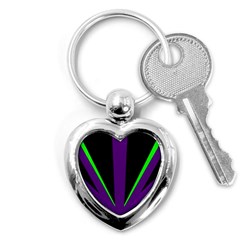 Rays Light Chevron Purple Green Black Line Key Chains (heart) 