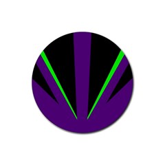 Rays Light Chevron Purple Green Black Line Rubber Round Coaster (4 Pack)  by Mariart