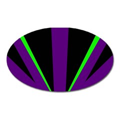 Rays Light Chevron Purple Green Black Line Oval Magnet by Mariart