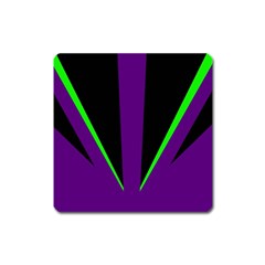 Rays Light Chevron Purple Green Black Line Square Magnet