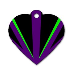 Rays Light Chevron Purple Green Black Line Dog Tag Heart (two Sides) by Mariart