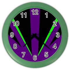 Rays Light Chevron Purple Green Black Line Color Wall Clocks by Mariart