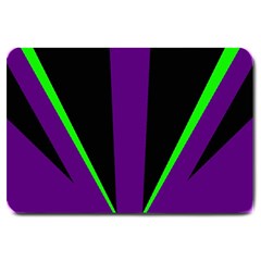 Rays Light Chevron Purple Green Black Line Large Doormat  by Mariart