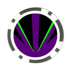 Rays Light Chevron Purple Green Black Line Poker Chip Card Guard by Mariart