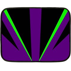 Rays Light Chevron Purple Green Black Line Double Sided Fleece Blanket (mini)  by Mariart