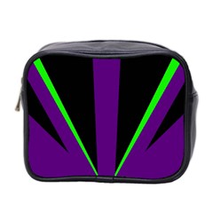 Rays Light Chevron Purple Green Black Line Mini Toiletries Bag 2-side by Mariart