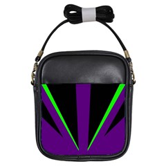 Rays Light Chevron Purple Green Black Line Girls Sling Bags by Mariart