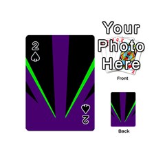 Rays Light Chevron Purple Green Black Line Playing Cards 54 (mini)  by Mariart