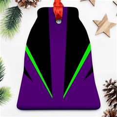 Rays Light Chevron Purple Green Black Line Ornament (bell) by Mariart