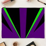 Rays Light Chevron Purple Green Black Line Cosmetic Bag (XXXL)  Front