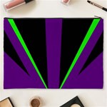 Rays Light Chevron Purple Green Black Line Cosmetic Bag (XXXL)  Back