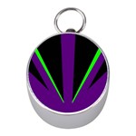 Rays Light Chevron Purple Green Black Line Mini Silver Compasses Front