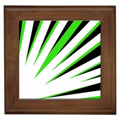 Rays Light Chevron White Green Black Framed Tiles