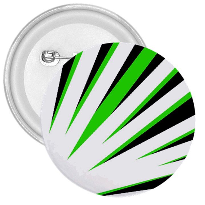 Rays Light Chevron White Green Black 3  Buttons