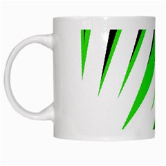 Rays Light Chevron White Green Black White Mugs by Mariart