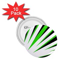 Rays Light Chevron White Green Black 1 75  Buttons (10 Pack)